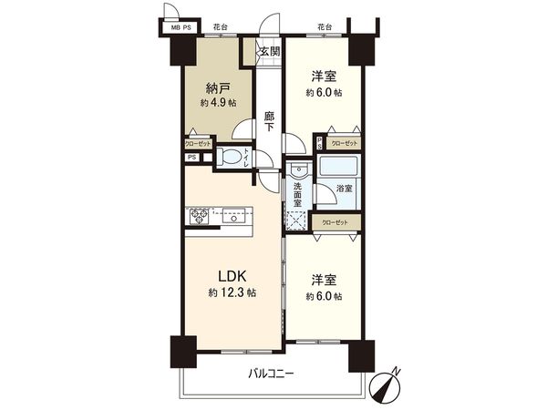 ライオンズマンションひばりヶ丘第3 間取図(平面図) ライオンズマンションひばりヶ丘第3 間取図(平面図)