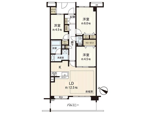 ヴィルヌーブ保谷 間取図(平面図) 間取図(平面図)