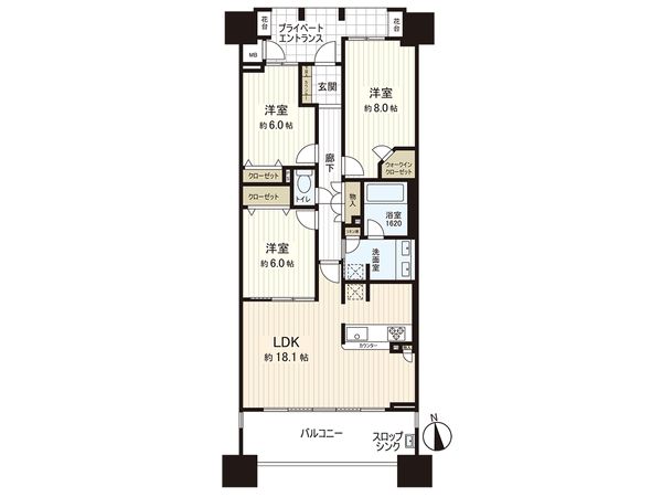 グランジオ武蔵野 間取図(平面図) 間取図(平面図)