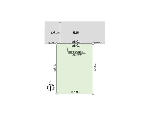 土地面積49.02平米（約14.82坪） スペースを有効活用しやすい整形地です。