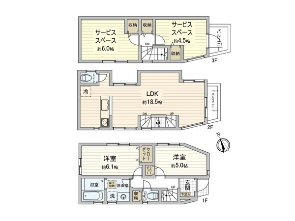 板橋区前野町5丁目新築戸建 間取図(平面図)