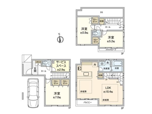 板橋区前野町2丁目新築戸建 間取図(平面図)