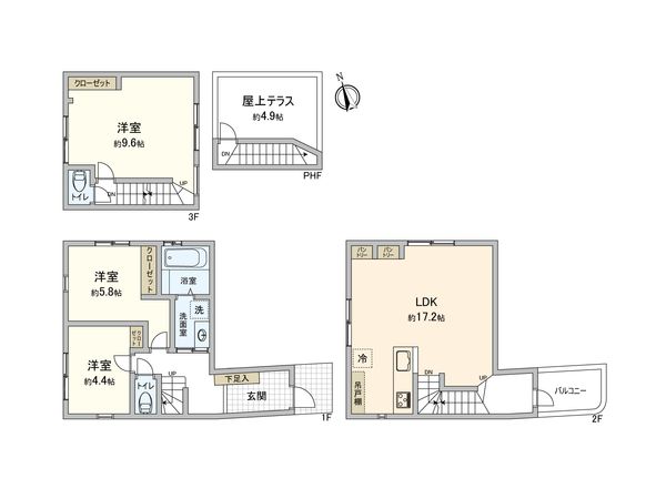板橋区桜川2丁目新築戸建 間取図(平面図)
