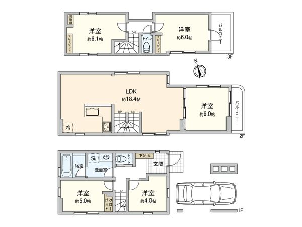 板橋区桜川2丁目新築戸建 間取図(平面図)
