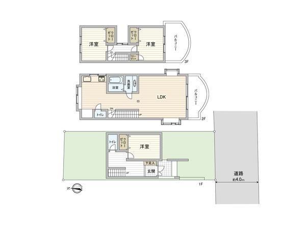 板橋区徳丸1丁目中古戸建 間取図(平面図) 間取図(平面図)