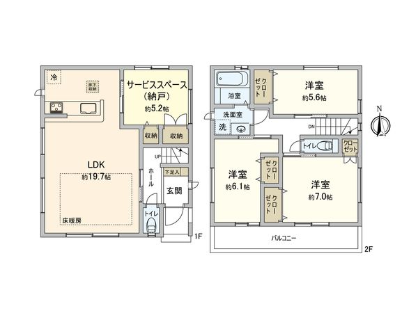板橋区東新町2丁目新築戸建 間取図(平面図) 間取図(平面図)
