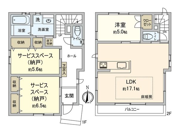 板橋区東新町2丁目新築戸建 間取図(平面図) 板橋区東新町2丁目新築戸建 間取図(平面図)