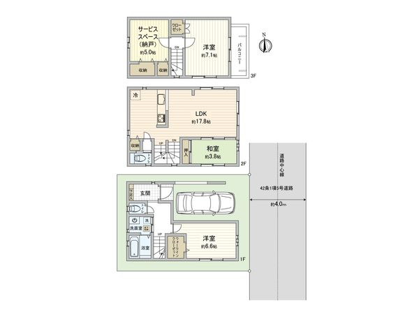 板橋区富士見町新築戸建 2号棟 間取図(平面図)
