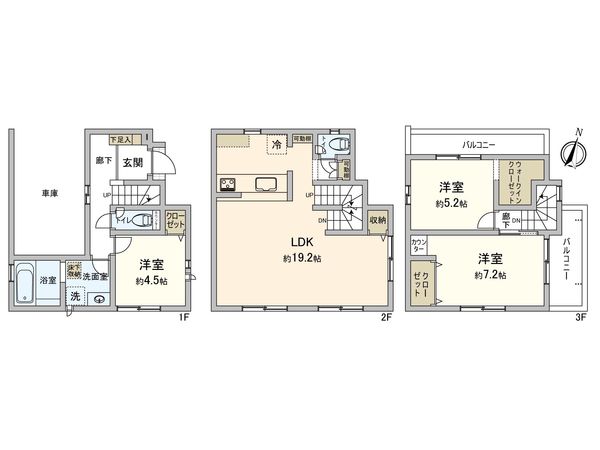 板橋区若木1丁目新築戸建 間取図(平面図)
