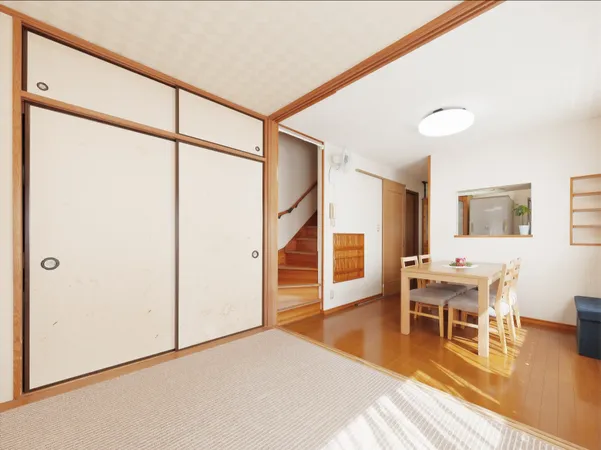 約5.0帖の和室です。DKと隣接している為、目が届きやすくお子様のお昼寝スペースや子ども部屋としても使用できます。