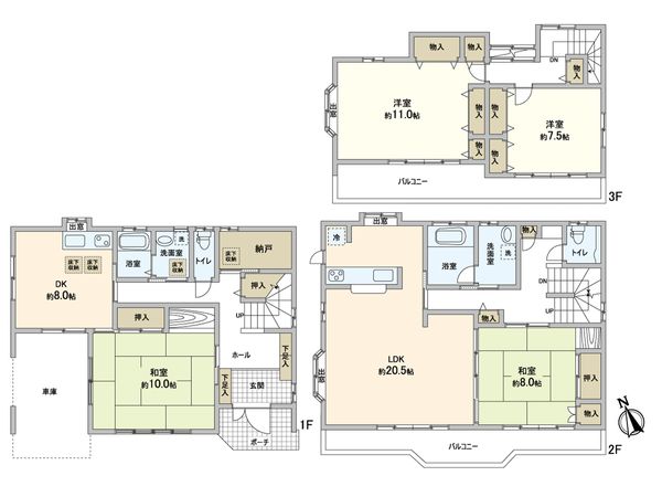 板橋区南常盤台2丁目戸建 間取図(平面図) 板橋区南常盤台2丁目戸建 間取図(平面図)