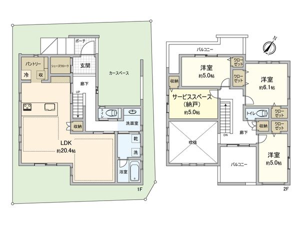 板橋区大谷口1丁目新築戸建 間取図(平面図) 板橋区大谷口1丁目新築戸建 間取図(平面図)