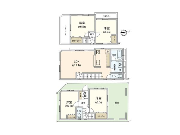 板橋区大谷口上町戸建 間取図(平面図) 板橋区大谷口上町戸建 間取図(平面図)