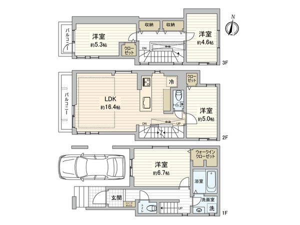 板橋区徳丸6丁目新築戸建 間取図(平面図)