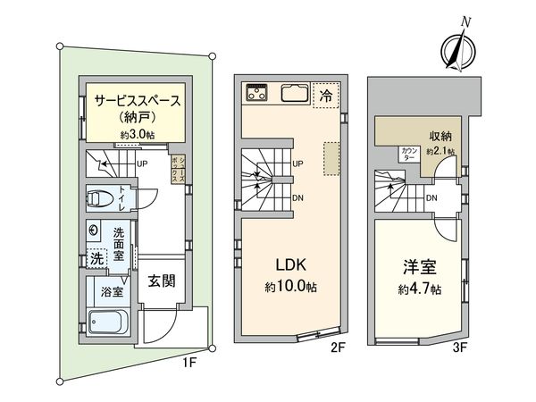 板橋区若木2丁目新築戸建 間取図(平面図) 間取図(平面図)