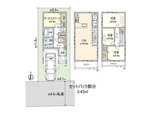 板橋区富士見町新築戸建 間取図(平面図)