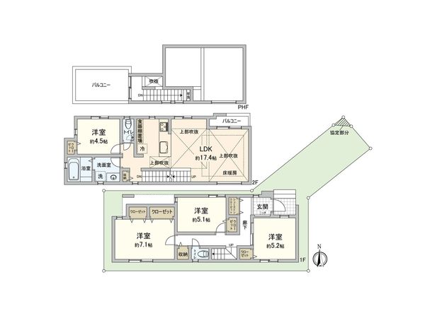 板橋区前野町2丁目新築戸建 間取図(平面図) 板橋区前野町2丁目新築戸建 間取図(平面図)