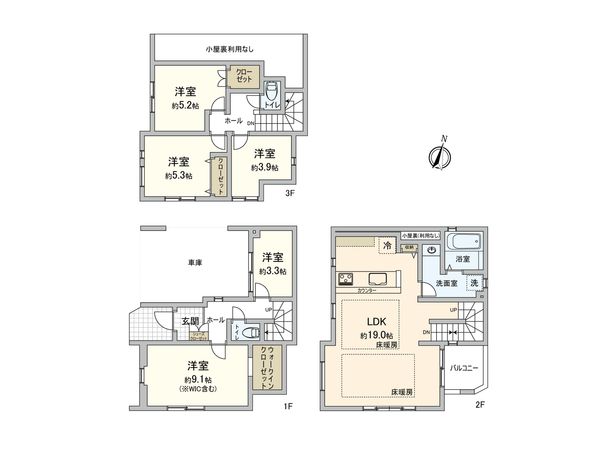 板橋区東山町新築戸建 間取図(平面図) 板橋区東山町新築戸建 間取図(平面図)