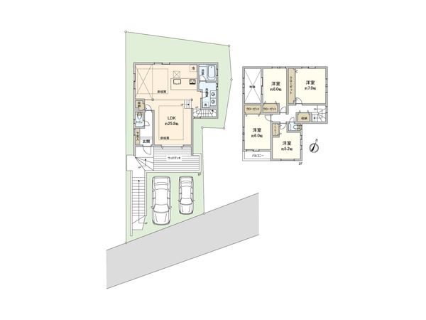 板橋区中台1丁目新築戸建 間取図(平面図) 板橋区中台1丁目新築戸建 間取図(平面図)