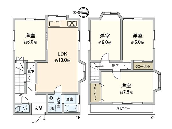 板橋区若木2丁目中古戸建 間取図(平面図) 板橋区若木2丁目中古戸建 間取図(平面図)