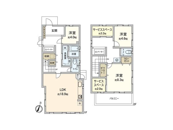 板橋区常盤台1丁目中古戸建 間取図(平面図) 間取図(平面図)
