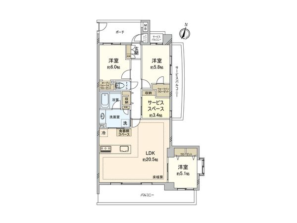 パラッシオ赤塚公園 間取図(平面図) 間取図(平面図)