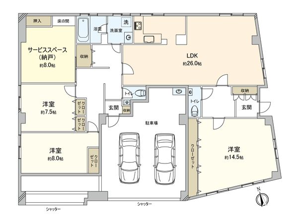 サンライズマンション 間取図(平面図) サンライズマンション 間取図(平面図)