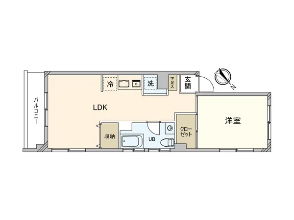 ２DKの南東向き・角部屋、最上階の為、眺望良好物件になります。