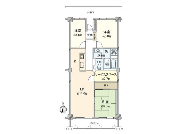 サンシティ C棟 間取図(平面図) サンシティ C棟 間取図(平面図)