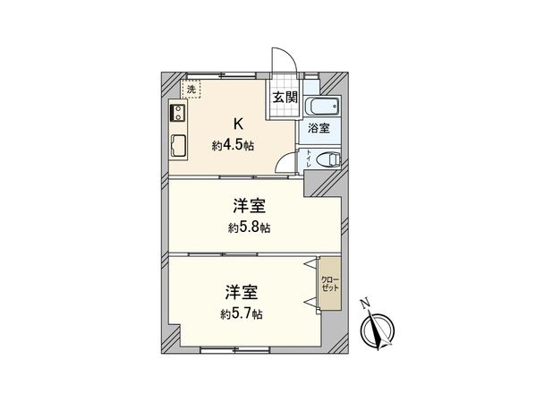 コーポ東山 間取図(平面図) コーポ東山 間取図(平面図)