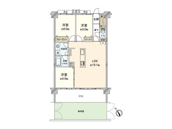 クリオ下赤塚 間取図(平面図) クリオ下赤塚 間取図(平面図)