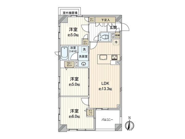 サンクタス城北中央公園 ブラウンコート 間取図(平面図) 間取図(平面図)