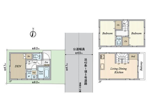 江東区大島2丁目 戸建(2LDK+1S) 間取図(平面図) 江東区大島2丁目 戸建(2LDK+1S) 間取図(平面図)