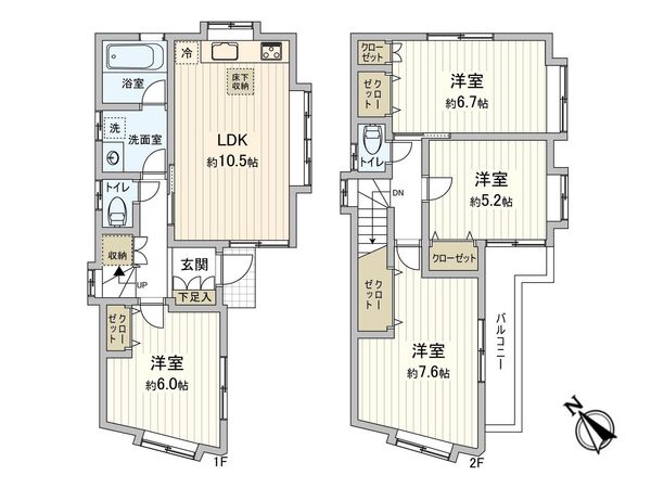 船堀2丁目戸建 間取図(平面図) 船堀2丁目戸建 間取図(平面図)