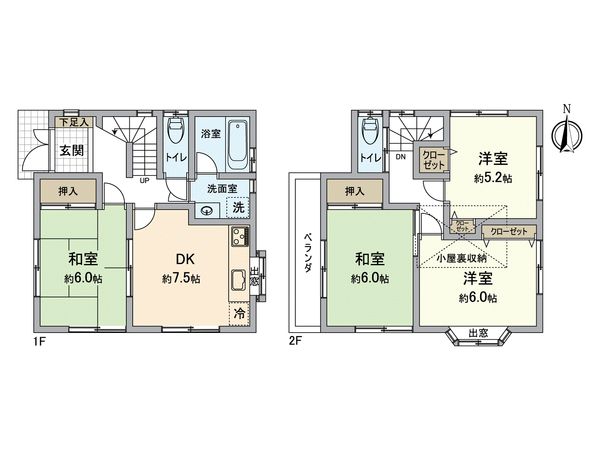 江戸川区東葛西4丁目 戸建 間取図(平面図)