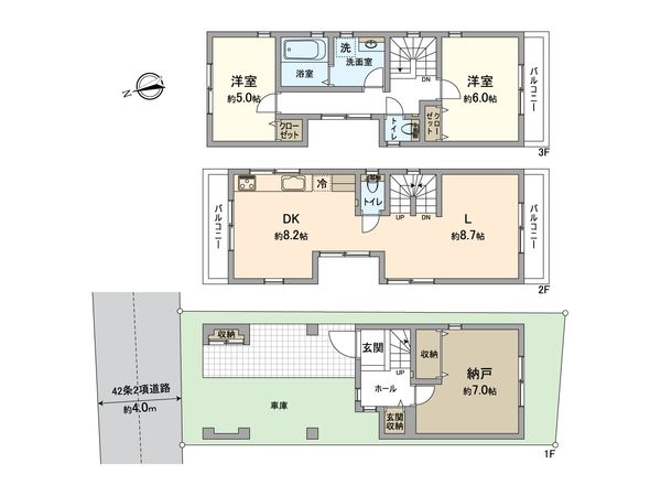 墨田区墨田2丁目 戸建 間取図(平面図)
