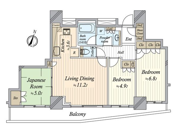 マーク・ゼロワン曳舟 タワー 間取図(平面図)