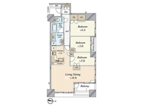 シャリエ錦糸町石原 間取図(平面図) 間取図(平面図)