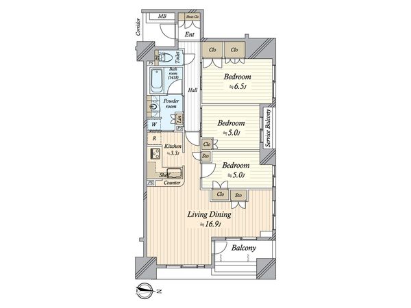シャリエ錦糸町石原 間取図(平面図) シャリエ錦糸町石原 間取図(平面図)
