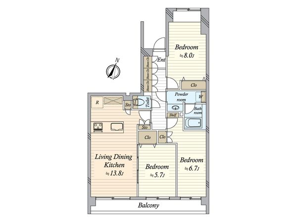 イーストパークス大島 サザンスクエア 間取図(平面図)