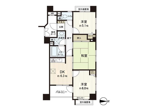 アルシェ菊川 間取図(平面図)