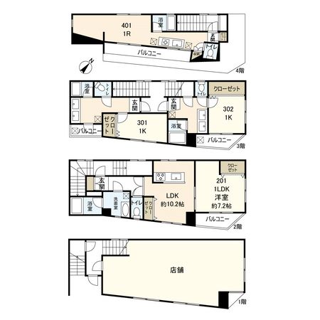 亀戸5丁目一棟マンション 間取図(平面図) 亀戸5丁目一棟マンション 間取図(平面図)