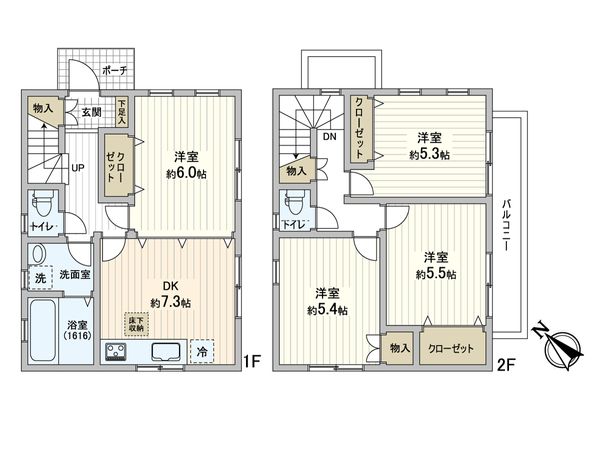 葛飾区東水元6丁目戸建 間取図(平面図) 葛飾区東水元6丁目戸建 間取図(平面図)