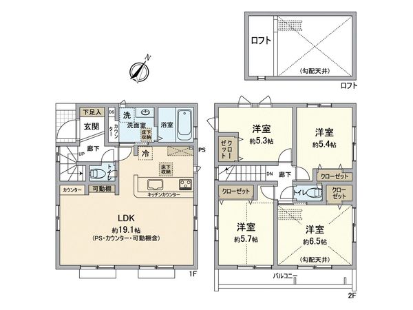 葛飾区西水元1丁目新築戸建 6号棟 間取図(平面図) 葛飾区西水元1丁目新築戸建 6号棟 間取図(平面図)