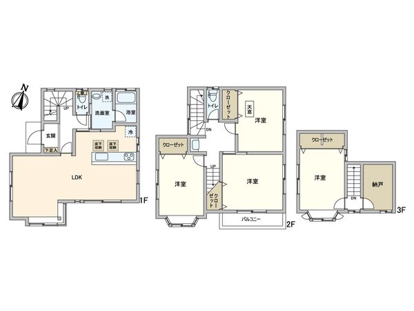 葛飾区金町3丁目戸建 間取図(平面図) 葛飾区金町3丁目戸建 間取図(平面図)