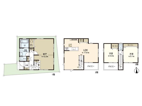 足立区加平1丁目戸建 間取図(平面図) 足立区加平1丁目戸建 間取図(平面図)