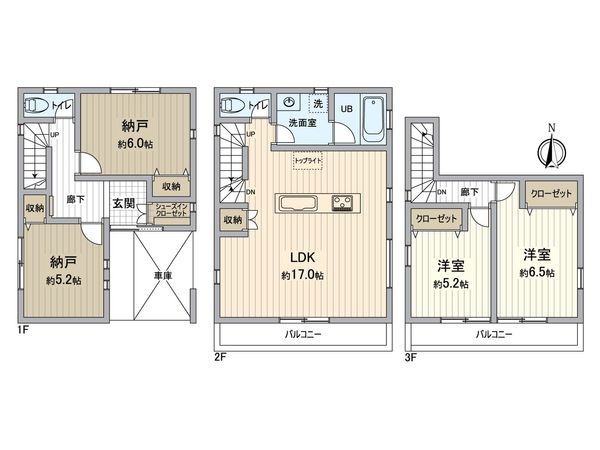 葛飾区亀有4丁目戸建 間取図(平面図) 葛飾区亀有4丁目戸建 間取図(平面図)