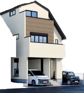 葛飾区水元4丁目新築戸建 1号棟 外観パース図