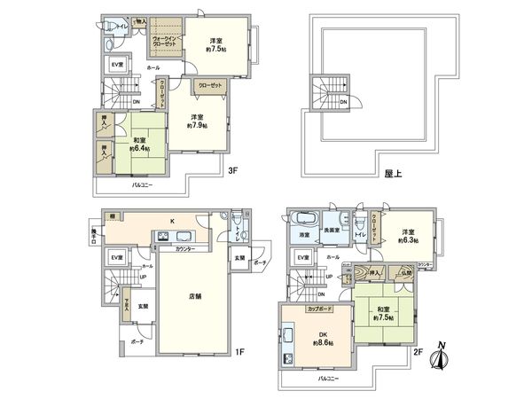 足立区綾瀬四丁目戸建 間取図(平面図)
