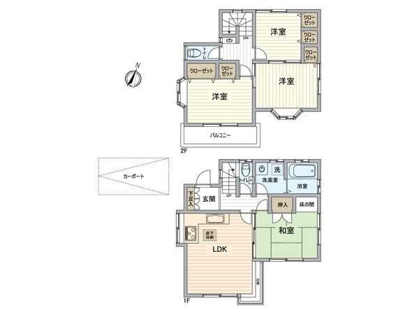 葛飾区堀切2丁目戸建 間取図(平面図) 葛飾区堀切2丁目戸建 間取図(平面図)